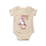 Mommy's Little Love - Valentine's Day Themed Customized Romper For Babies With Name - IVORY - 0 - 3 Months Old (Chest 16")