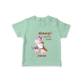 Mommy's Little Love - Valentine's Day Themed Customized T-Shirt For Kids With Name - MINT GREEN - 0-5 Months Old (Chest 17")