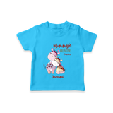 Mommy's Little Love - Valentine's Day Themed Customized T-Shirt For Kids With Name - SKY BLUE - 0-5 Months Old (Chest 17")