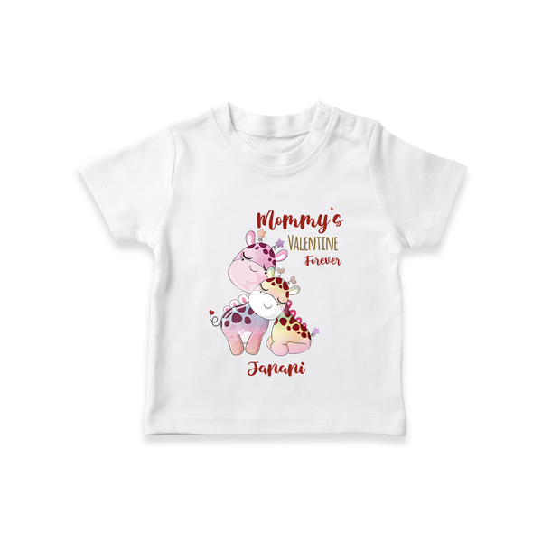 Mommy's Little Love - Valentine's Day Themed Customized T-Shirt For Kids With Name - WHITE - 0-5 Months Old (Chest 17")