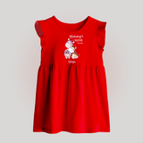 Mommy's Little Love - Valentine's Day Themed Customized Baby Frock For Babies With Name - RED - 0 - 3 Months Old (Chest 17")