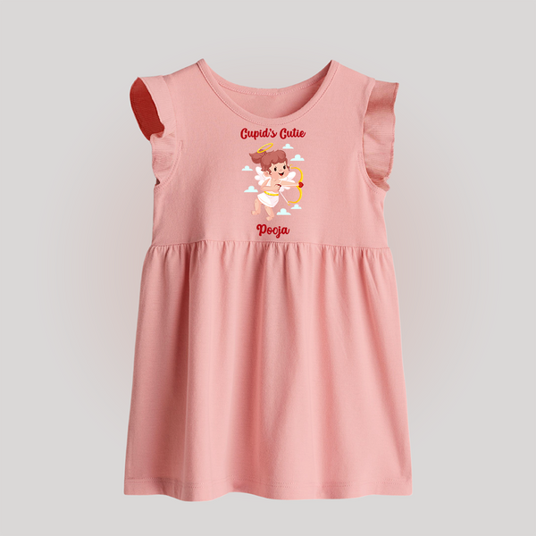 Cupid's Cutie - Valentine's Day Themed Customized Baby Frock For Babies With Name - BABY PINK - 0 - 3 Months Old (Chest 17")