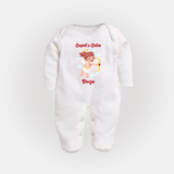 Cupid's Cutie - Valentine's Day Themed Customized Sleep Suit For Babies With Name - WHITE - New Born (Chest 7.5")