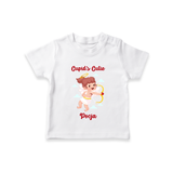 Cupid's Cutie - Valentine's Day Themed Customized T-Shirt For Kids With Name - WHITE - 0-5 Months Old (Chest 17")