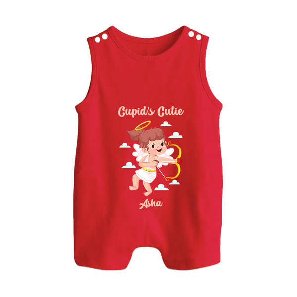 Cupid's Cutie - Valentine's Day Themed Customized Romper Suit For Babies With Name - RED - 0 - 5 Months Old (Chest 18")