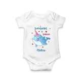 Sweetheart in Sparkles - Valentine's Day Themed Customized Romper For Babies With Name - WHITE - 0 - 3 Months Old (Chest 16")