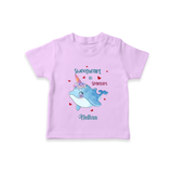 Sweetheart in Sparkles - Valentine's Day Themed Customized T-Shirt For Kids With Name - LILAC - 0-5 Months Old (Chest 17")