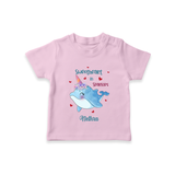 Sweetheart in Sparkles - Valentine's Day Themed Customized T-Shirt For Kids With Name - PINK - 0-5 Months Old (Chest 17")