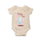 Princess Of My Heart - Valentine's Day Themed Customized Romper For Babies With Name - IVORY - 0 - 3 Months Old (Chest 16")