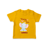 Princess Of My Heart - Valentine's Day Themed Customized T-Shirt For Kids With Name - CHROME YELLOW - 0-5 Months Old (Chest 17")