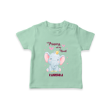 Princess Of My Heart - Valentine's Day Themed Customized T-Shirt For Kids With Name - MINT GREEN - 0-5 Months Old (Chest 17")