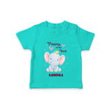 Princess Of My Heart - Valentine's Day Themed Customized T-Shirt For Kids With Name - TEAL - 0-5 Months Old (Chest 17")