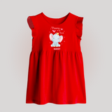 Princess Of My Heart - Valentine's Day Themed Customized Baby Frock For Babies With Name - RED - 0 - 3 Months Old (Chest 17")