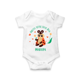 Pretty Little Love Bug - Valentine's Day Themed Customized Romper For Babies With Name - WHITE - 0 - 3 Months Old (Chest 16")