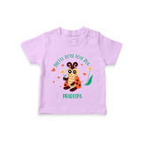 Pretty Little Love Bug - Valentine's Day Themed Customized T-Shirt For Kids With Name - LILAC - 0-5 Months Old (Chest 17")