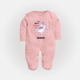 Sugar Spice & All Things Love - Valentine's Day Themed Customized Sleep Suit For Babies With Name - BABY PINK - New Born (Chest 7.5")