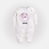 Sugar Spice & All Things Love - Valentine's Day Themed Customized Sleep Suit For Babies With Name - WHITE - New Born (Chest 7.5")