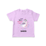 Sugar Spice & All Things Love - Valentine's Day Themed Customized T-Shirt For Kids With Name - LILAC - 0-5 Months Old (Chest 17")