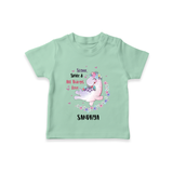 Sugar Spice & All Things Love - Valentine's Day Themed Customized T-Shirt For Kids With Name - MINT GREEN - 0-5 Months Old (Chest 17")