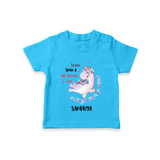 Sugar Spice & All Things Love - Valentine's Day Themed Customized T-Shirt For Kids With Name - SKY BLUE - 0-5 Months Old (Chest 17")