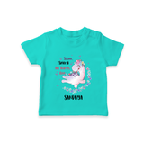 Sugar Spice & All Things Love - Valentine's Day Themed Customized T-Shirt For Kids With Name - TEAL - 0-5 Months Old (Chest 17")