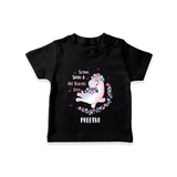 Sugar Spice & All Things Love - Valentine's Day Themed Customized T-Shirt For Kids With Name - BLACK - 0-5 Months Old (Chest 17")