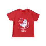 Sugar Spice & All Things Love - Valentine's Day Themed Customized T-Shirt For Kids With Name - RED - 0-5 Months Old (Chest 17")