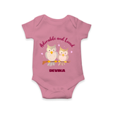 Adorable And Loved - Valentine's Day Themed Customized Romper For Babies With Name - ONION - 0 - 3 Months Old (Chest 16")