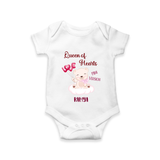 Queen Hearts Mini Version - Valentine's Day Themed Customized Romper For Babies With Name - WHITE - 0 - 3 Months Old (Chest 16")