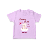 Queen Hearts Mini Version - Valentine's Day Themed Customized T-Shirt For Kids With Name - LILAC - 0-5 Months Old (Chest 17")