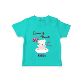 Queen Hearts Mini Version - Valentine's Day Themed Customized T-Shirt For Kids With Name - TEAL - 0-5 Months Old (Chest 17")