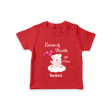 Queen Hearts Mini Version - Valentine's Day Themed Customized T-Shirt For Kids With Name - RED - 0-5 Months Old (Chest 17")