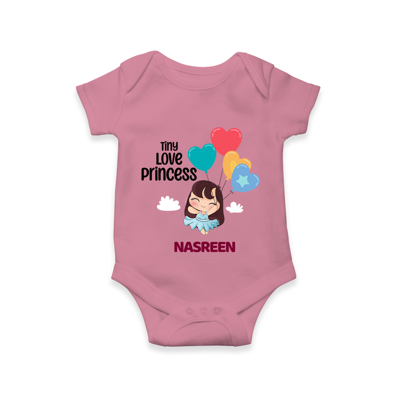 Tiny Love Princess - Valentine's Day Themed Customized Romper For Babies With Name - ONION - 0 - 3 Months Old (Chest 16")