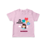 Tiny Love Princess - Valentine's Day Themed Customized T-Shirt For Kids With Name - PINK - 0-5 Months Old (Chest 17")