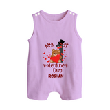 My First Valentine's Day - A Memory to Cherish Forever Customized Romper Suit For Babies With Name - LILAC - 0 - 5 Months Old (Chest 18")