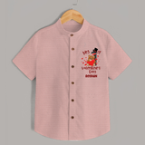 My First Valentine's Day - A Memory to Cherish Forever Customized Shirt For Kids With Name - PEACH - 0 - 6 Months Old (Chest 23")