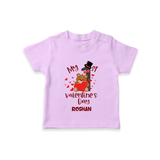 My First Valentine's Day - A Memory to Cherish Forever Customized T-Shirt For Kids With Name - LILAC - 0-5 Months Old (Chest 17")