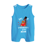 My First Valentine's Day - A Memory to Cherish Forever Customized Romper Suit For Babies With Name - ROYAL BLUE - 0 - 5 Months Old (Chest 18")