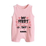 My First Valentine's Day - Love's Sweet Beginning Customized Romper Suit For Babies With Name - BABY PINK - 0 - 5 Months Old (Chest 18")