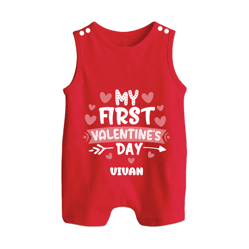 My First Valentine's Day - Love's Sweet Beginning Customized Romper Suit For Babies With Name