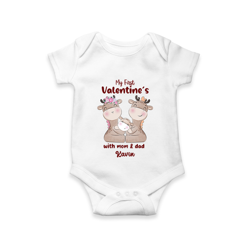 My First Valentine's Day With Mom And Dad - Where Love Blooms Customized Romper For Babies With Name