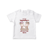 My First Valentine's Day With Mom And Dad - Where Love Blooms Customized T-Shirt For Kids With Name - WHITE - 0-5 Months Old (Chest 17")