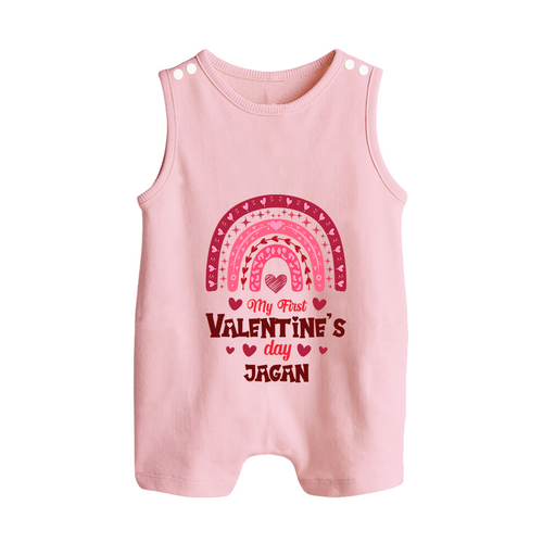 My First Valentine's Day - Writing Our Love Story Customized Romper Suit For Babies With Name