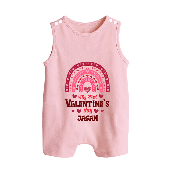 My First Valentine's Day - Writing Our Love Story Customized Romper Suit For Babies With Name - BABY PINK - 0 - 5 Months Old (Chest 18")