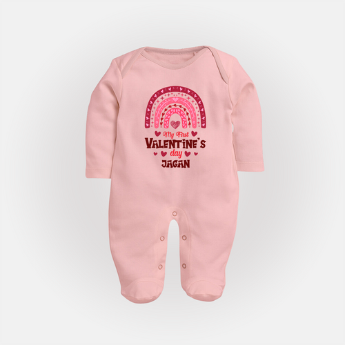 My First Valentine's Day - Writing Our Love Story Customized Sleep Suit For Babies With Name