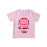 My First Valentine's Day - Writing Our Love Story Customized T-Shirt For Kids With Name - PINK - 0-5 Months Old (Chest 17")