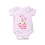 My First Valentine's Day - A Journey to Heartfelt Memories Customized Romper For Babies With Name - LILAC - 0 - 3 Months Old (Chest 16")