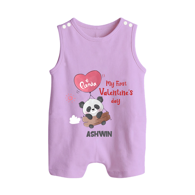 My First Valentine's Day - A Heartwarming Celebration Customized Romper Suit For Babies With Name - LILAC - 0 - 5 Months Old (Chest 18")