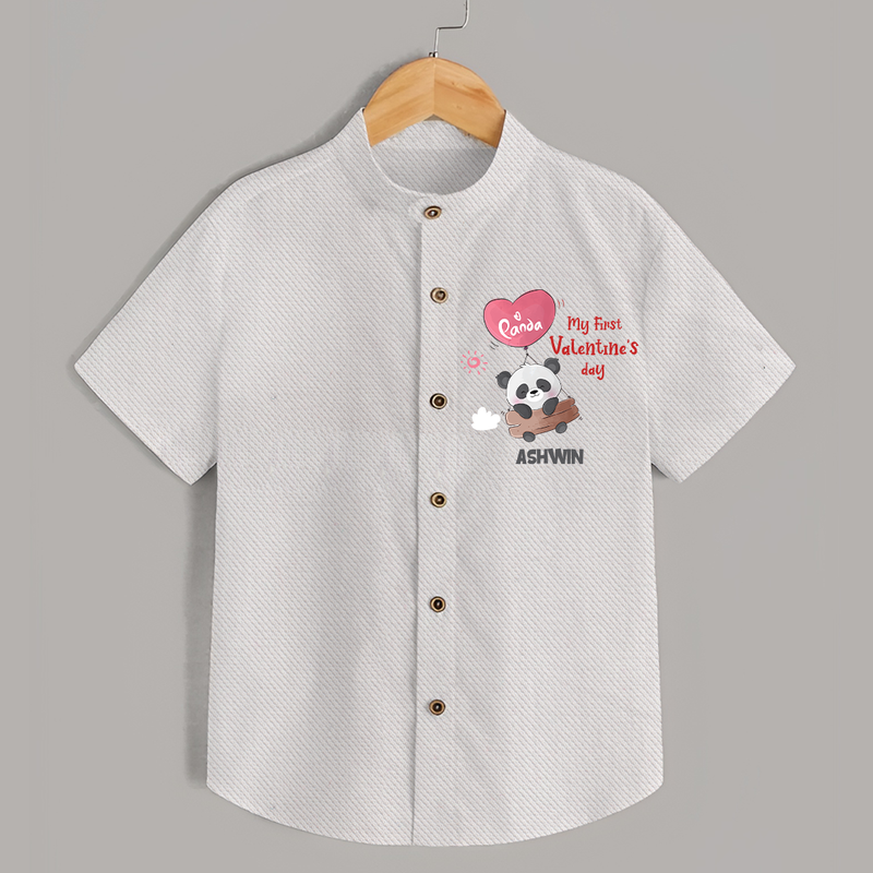 My First Valentine's Day - A Heartwarming Celebration Customized Shirt For Kids With Name - WHITE - 0 - 6 Months Old (Chest 23")