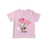 My First Valentine's Day - A Heartwarming Celebration Customized T-Shirt For Kids With Name - PINK - 0-5 Months Old (Chest 17")